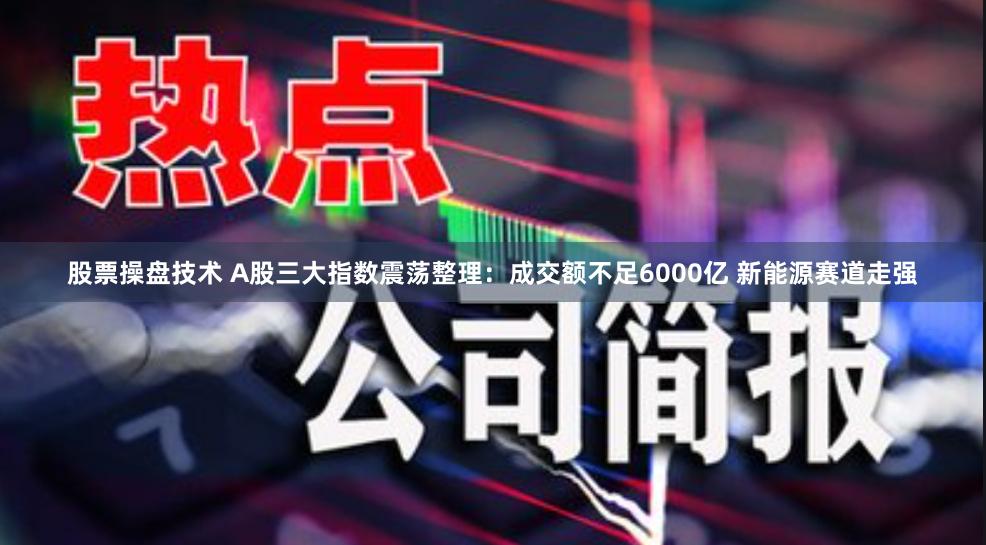 股票操盘技术 A股三大指数震荡整理：成交额不足6000亿 新能源赛道走强